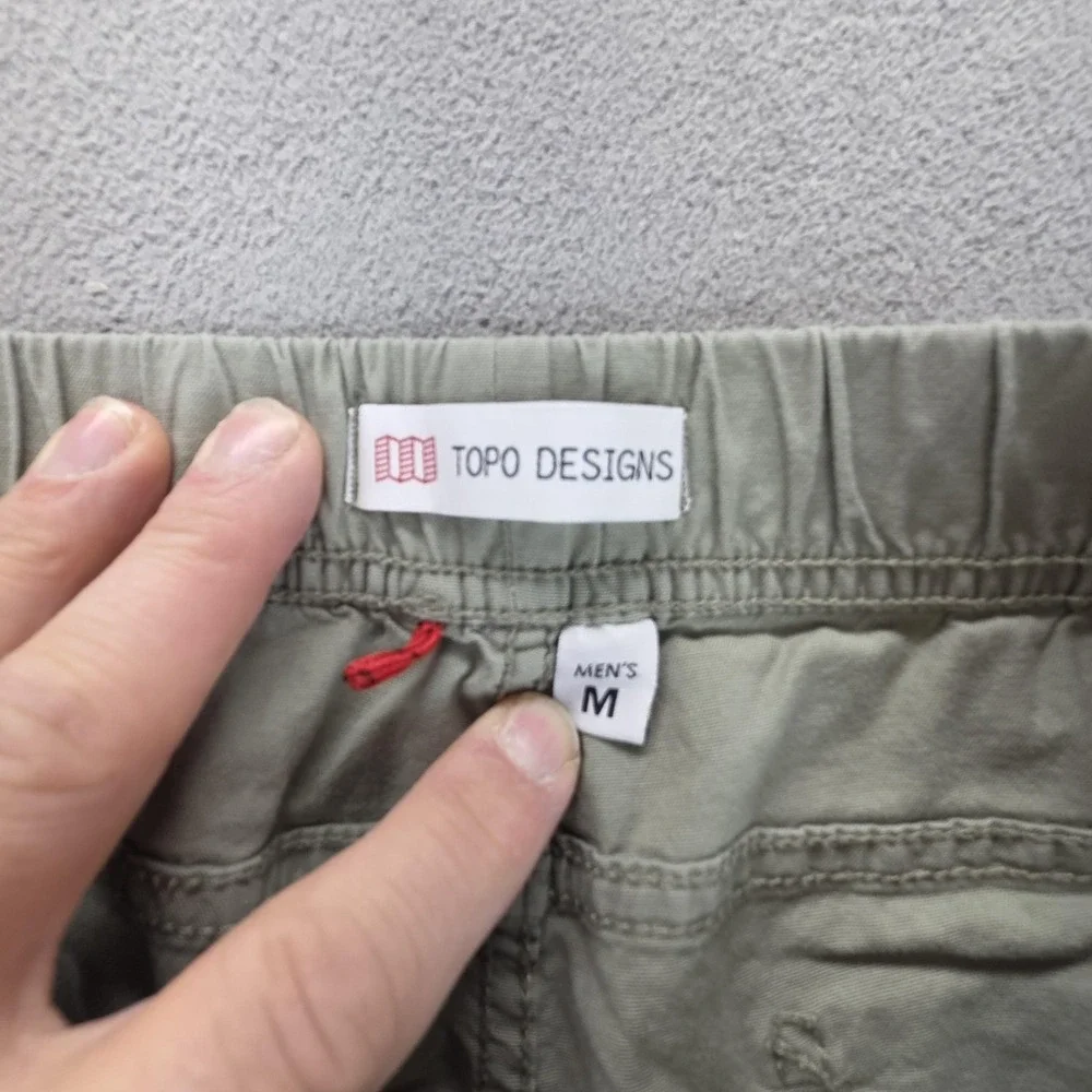 Topo Designs Pants Mens M Green Desert Cotton Stretch Elastic Waist Casual - Picture 5 of 8